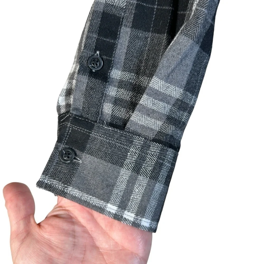 Mens Flannel Shirts Long Sleeve Regular Fit Lightweight Plaid Button Down Size S